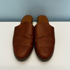 Women’s universal thread brown faux leather mule slide on dress shoes business 8